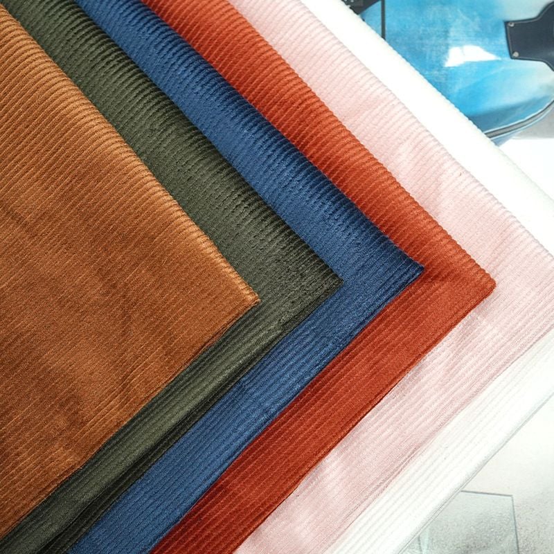 8 Wale Corduroy Hemp Organic Cotton Fabric 320gsm for autumn winter jackets
