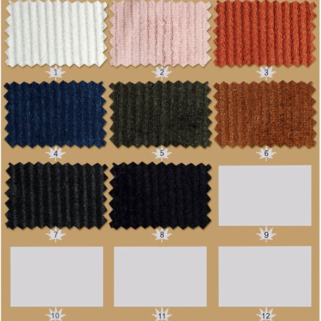 8 Wale Corduroy Hemp Organic Cotton Fabric 320gsm for autumn winter jackets