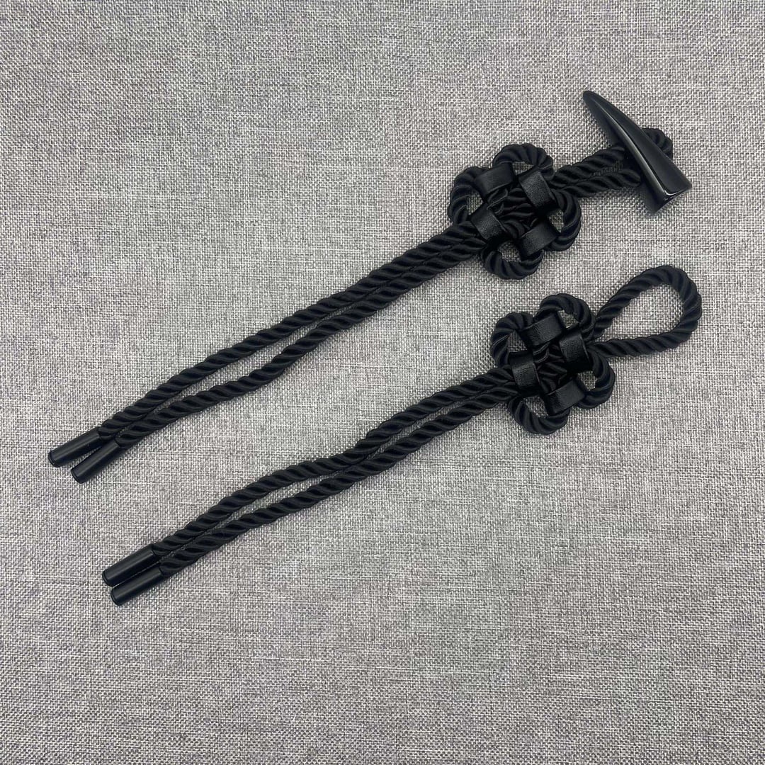 Alloy End Resin Horn Toggle Buttons With Braided Cotton Cord For Garment Decoration