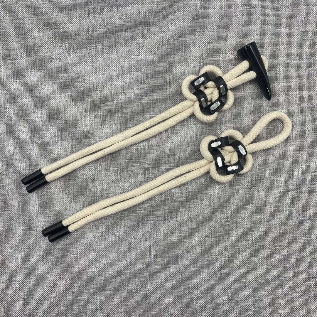 Alloy End Resin Horn Toggle Buttons With Braided Cotton Cord For Garment Decoration