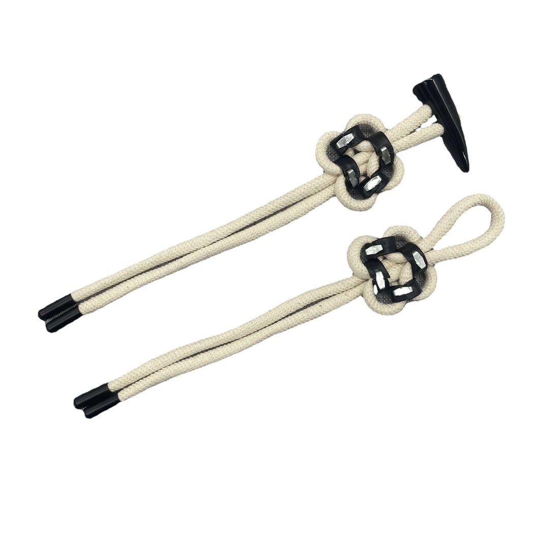 Alloy End Resin Horn Toggle Buttons With Braided Cotton Cord For Garment Decoration
