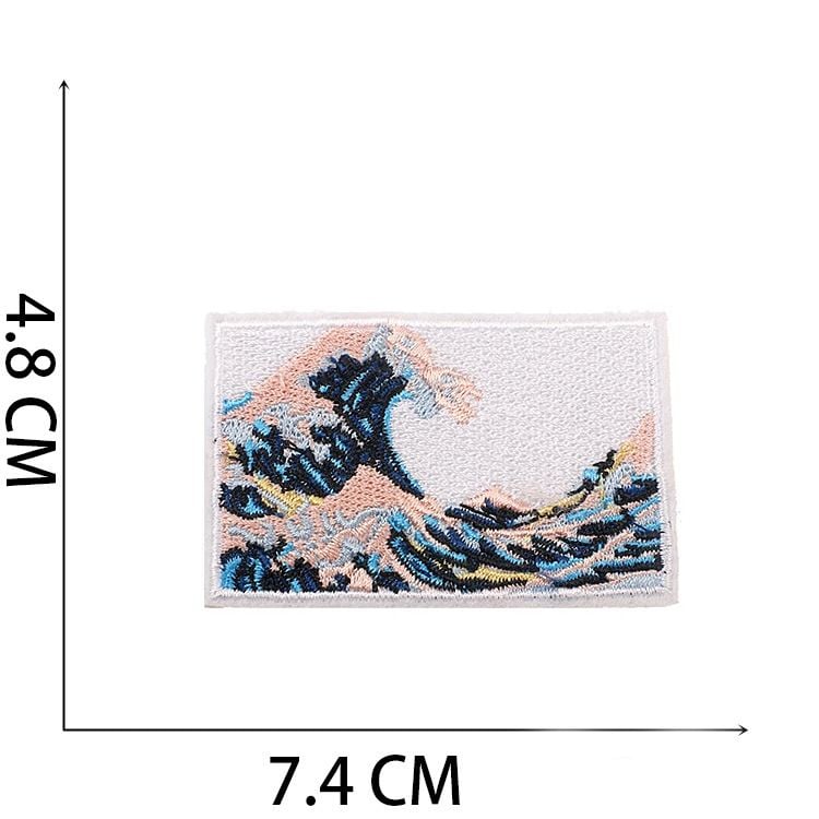 Astronaut Spaceship Wave Cartoon Mushroom Embroidery Patches