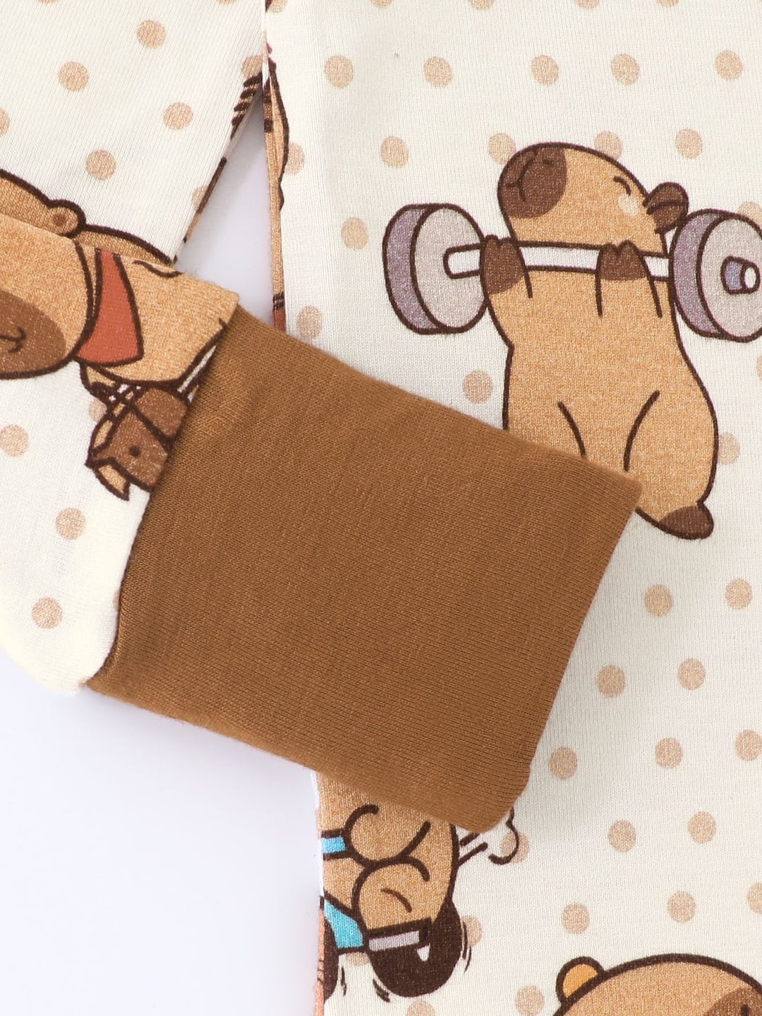 Bamboo Baby Romper Capybara Digital Print Zipper Foldable Footed Custom