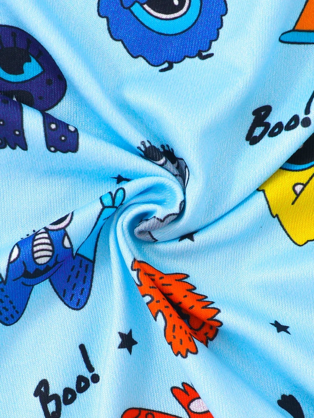 Bamboo Baby Romper Monster Letter Print Zipper Foldable Footed