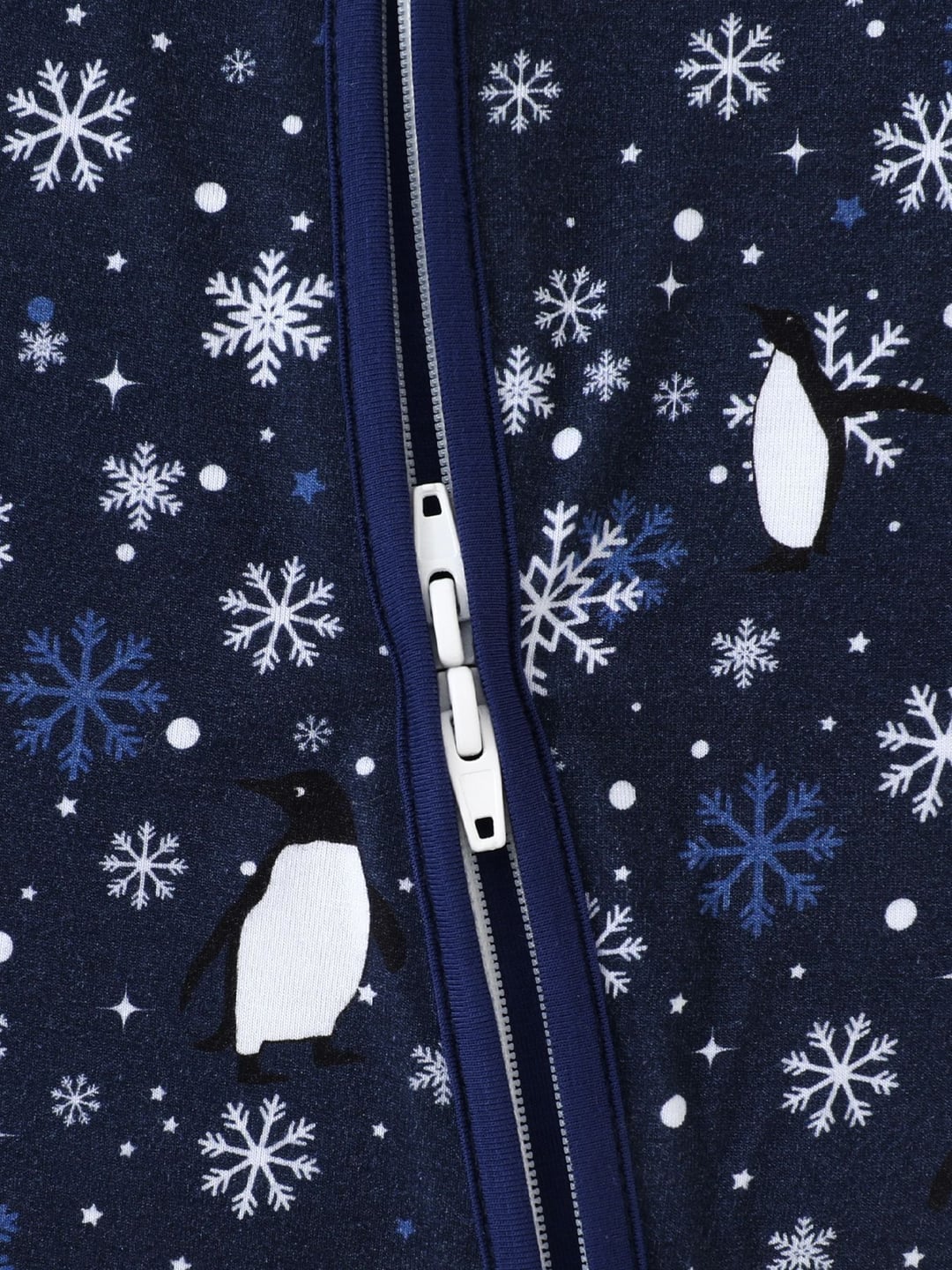 Bamboo Baby Romper Penguin Snowflake Print Zipper Foldable Footed
