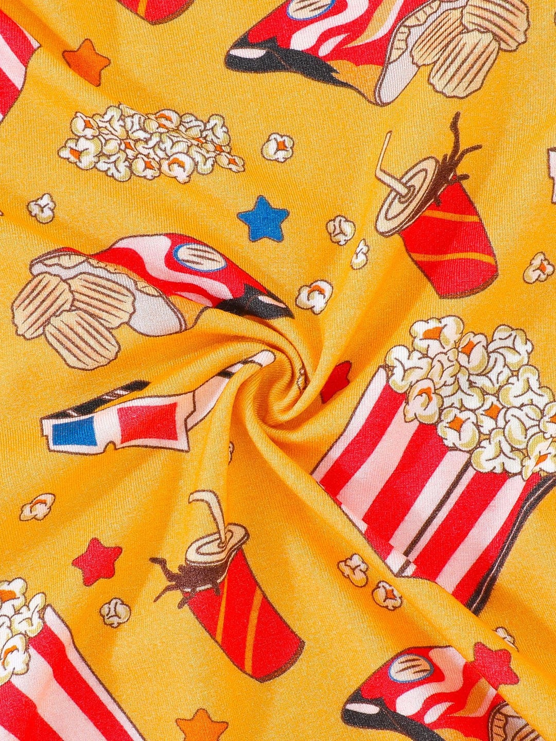 Bamboo Baby Romper Popcorn Print Zipper Foldable Footed