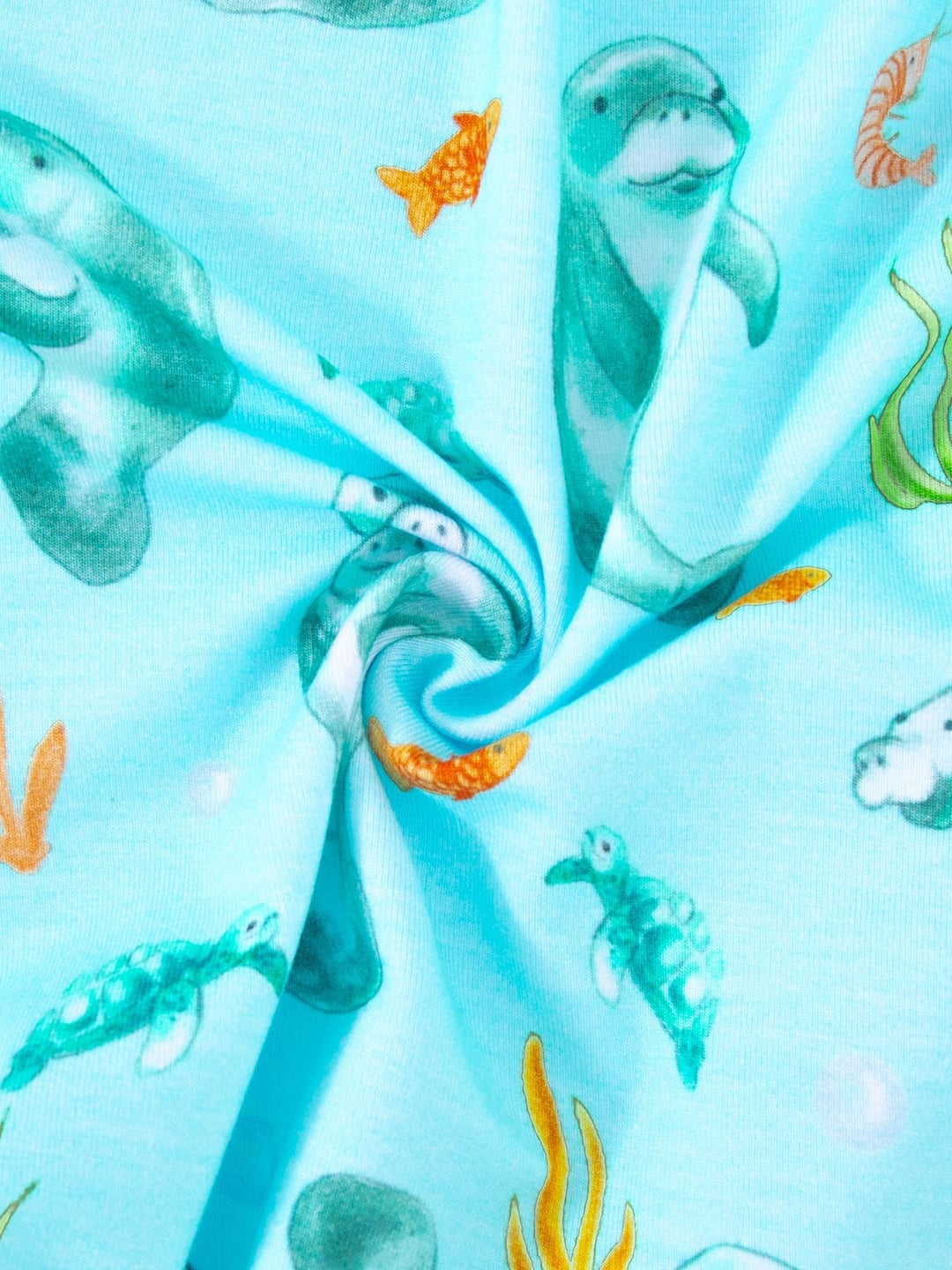 Bamboo Baby Romper Sea Lion Print Zipper Foldable Footed