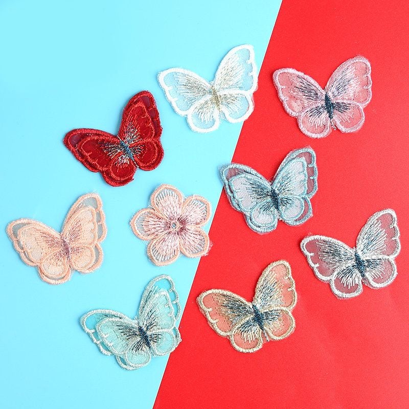 Butterfly Floral Embroidered Patches for Clothes Repair and Decoration