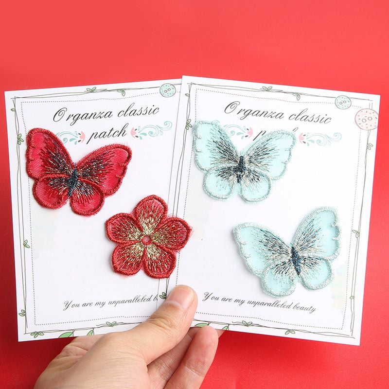 Butterfly Floral Embroidered Patches for Clothes Repair and Decoration