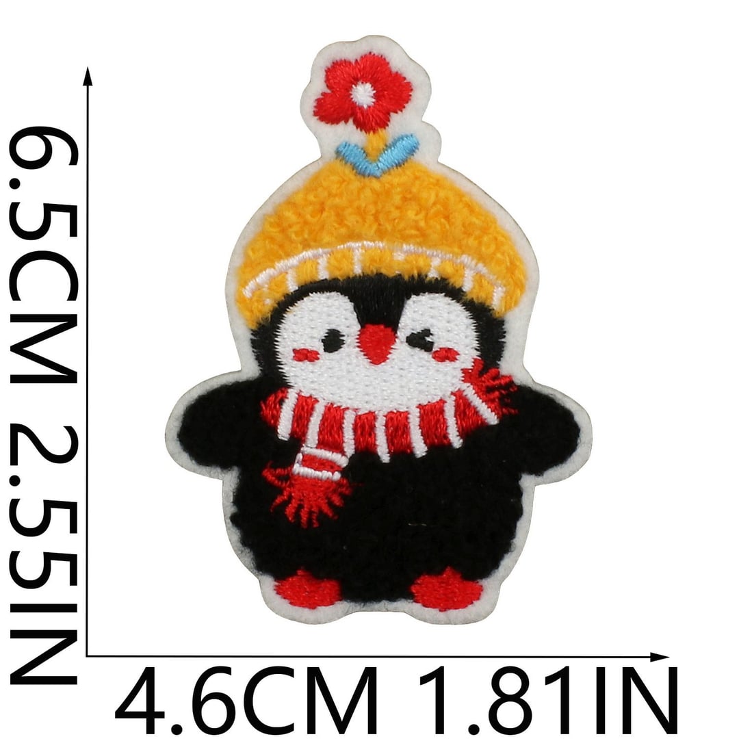 Cartoon Penguin Embroidery Iron On Patches for Clothes Hats Decor