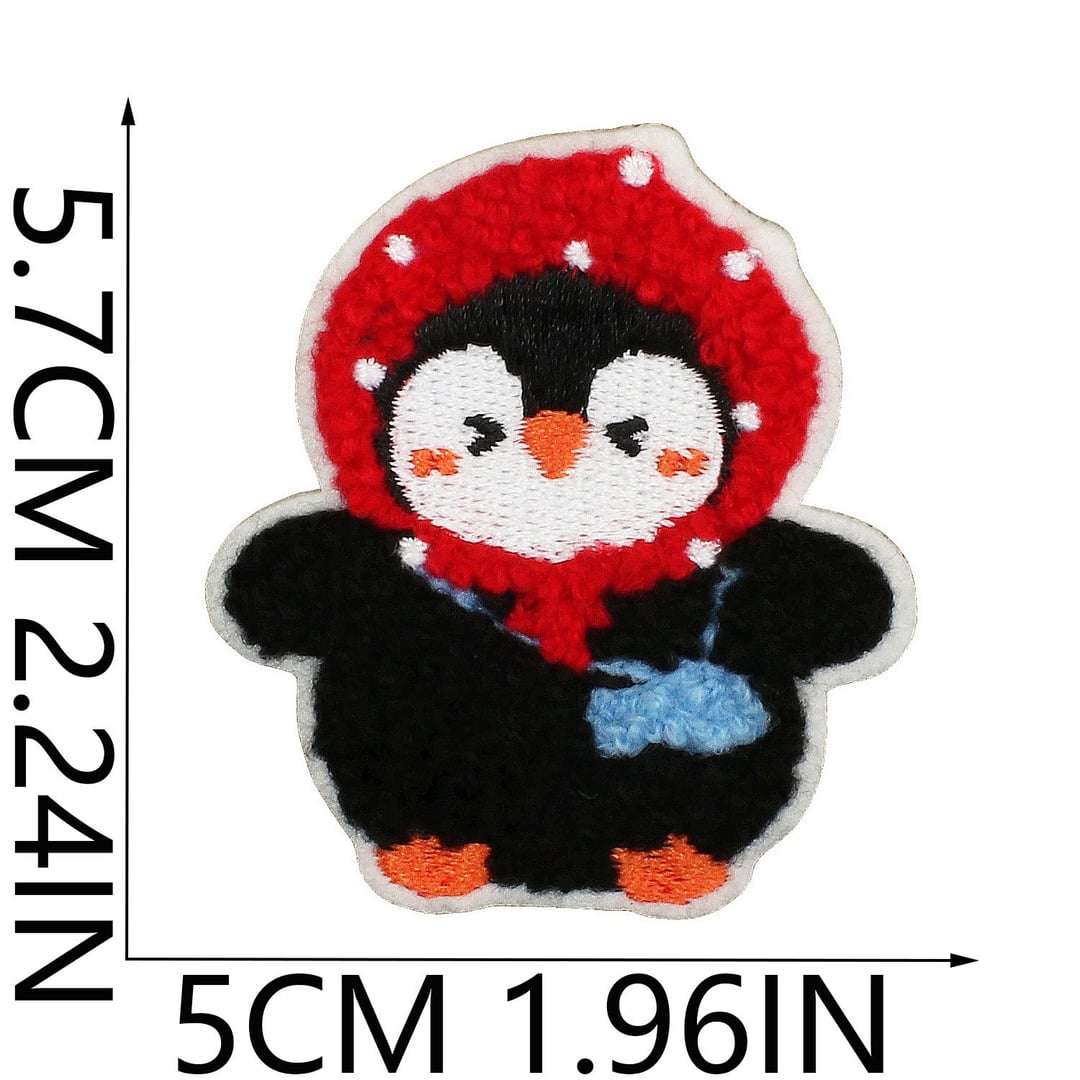 Cartoon Penguin Embroidery Iron On Patches for Clothes Hats Decor