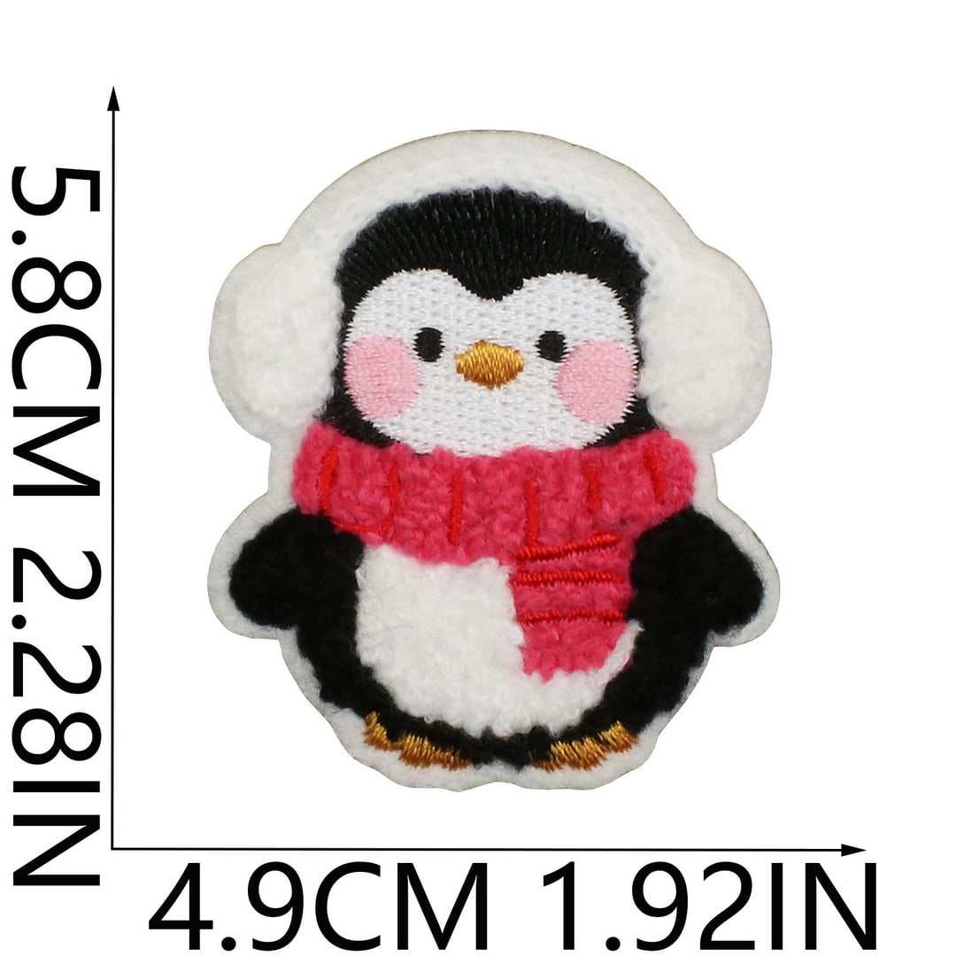 Cartoon Penguin Embroidery Iron On Patches for Clothes Hats Decor