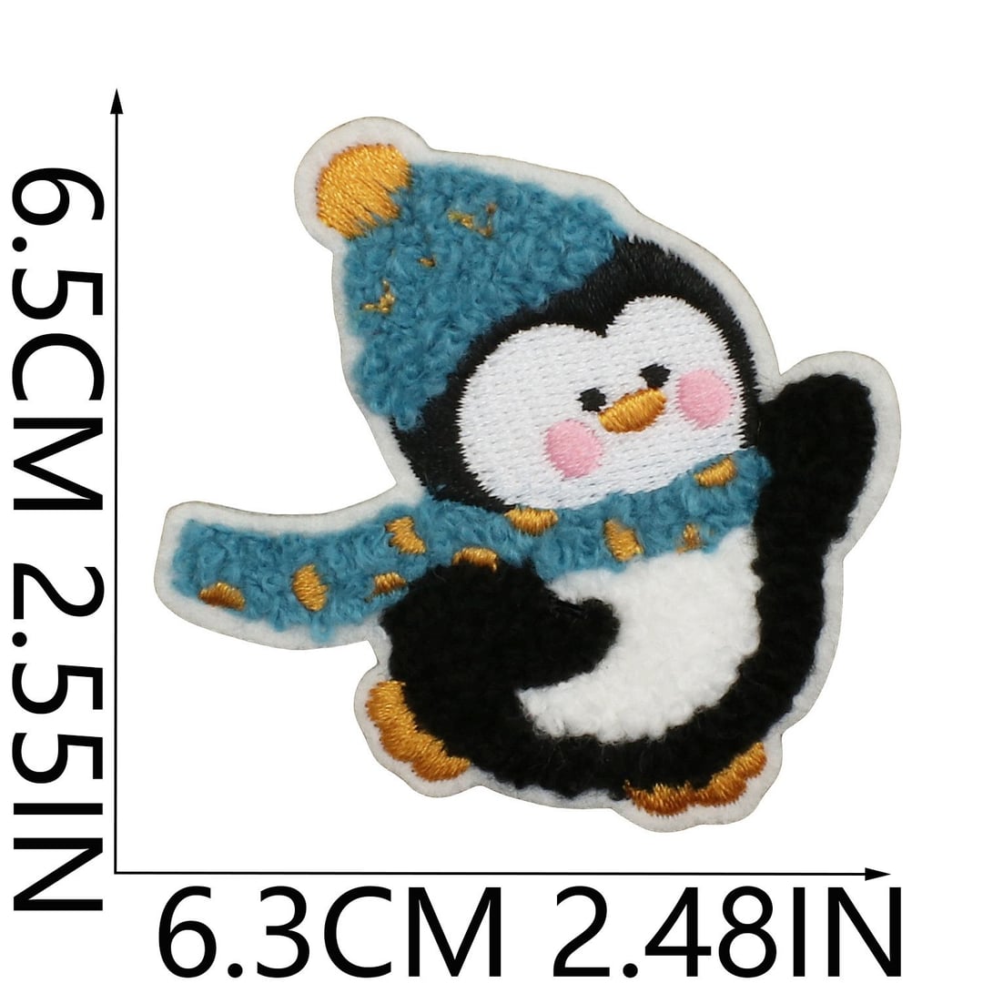 Cartoon Penguin Embroidery Iron On Patches for Clothes Hats Decor