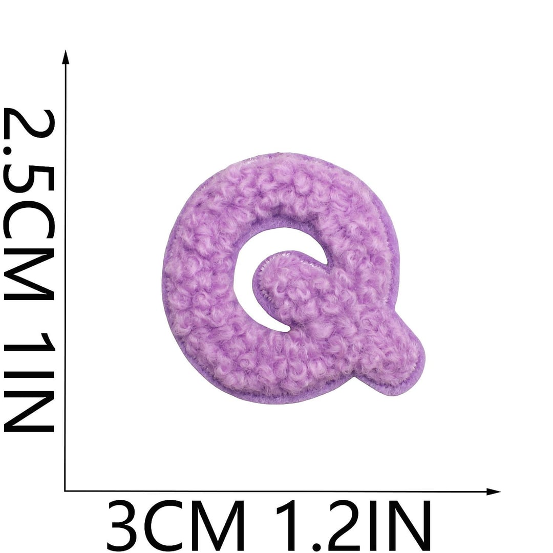 Chenille Towel Embroidery Letter Number Iron On Self-Adhesive Patches