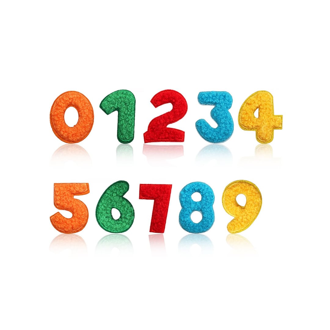 Chenille Towel Embroidery Letter Number Iron On Self-Adhesive Patches