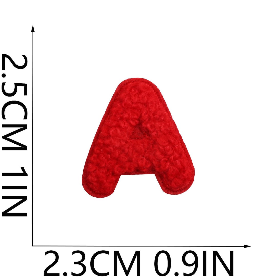 Chenille Towel Embroidery Letter Number Iron On Self-Adhesive Patches