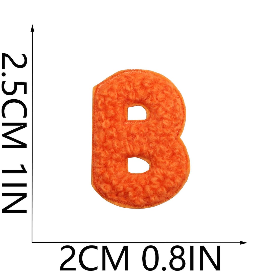 Chenille Towel Embroidery Letter Number Iron On Self-Adhesive Patches