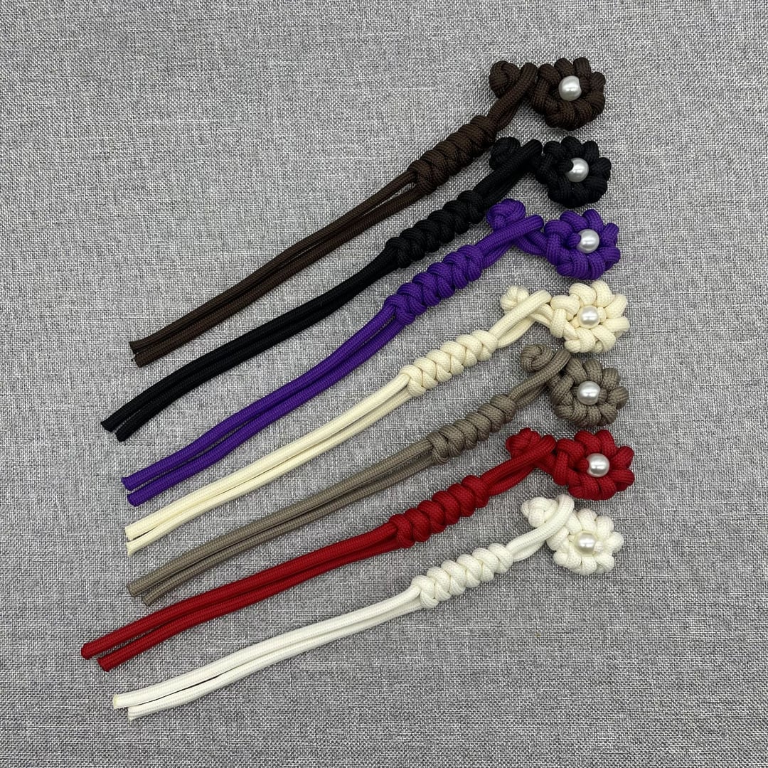 Chinese Knot Pearl Horn Toggle Buttons with Cotton Cord for Garment Decoration
