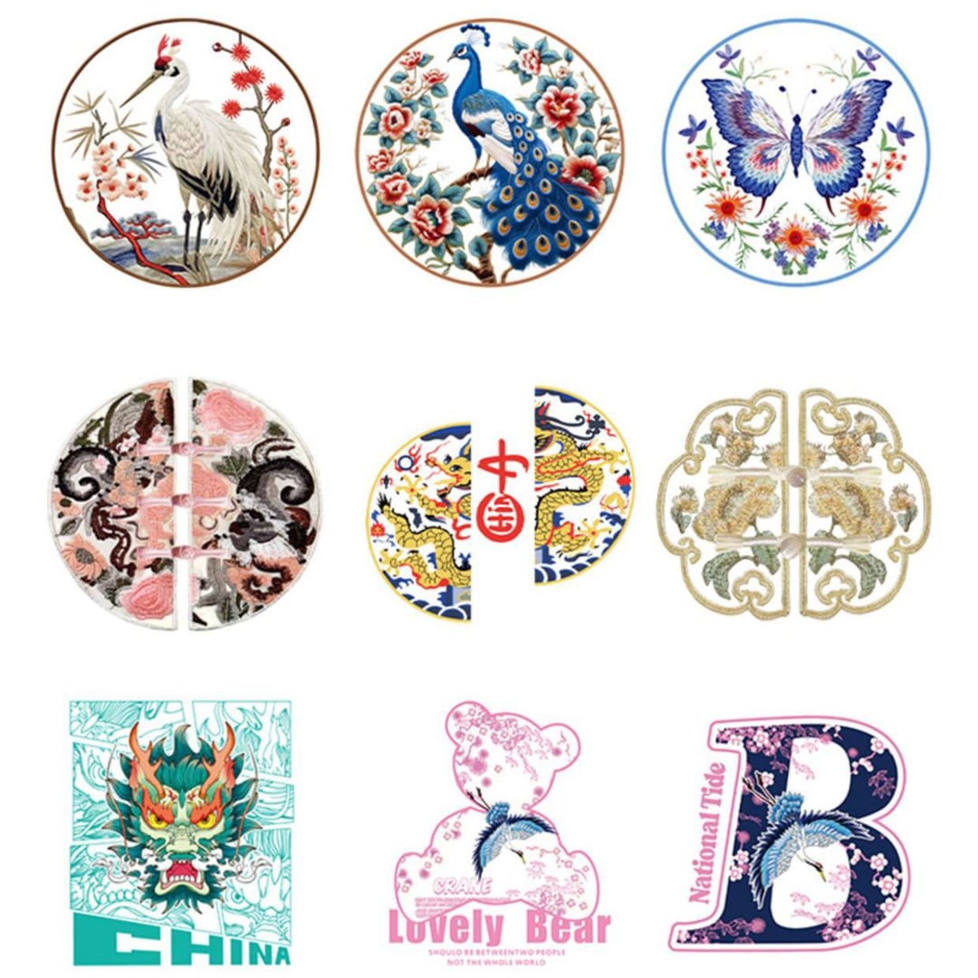 Chinese Style Heat Transfer Patches for Fashion T Shirt Decoration