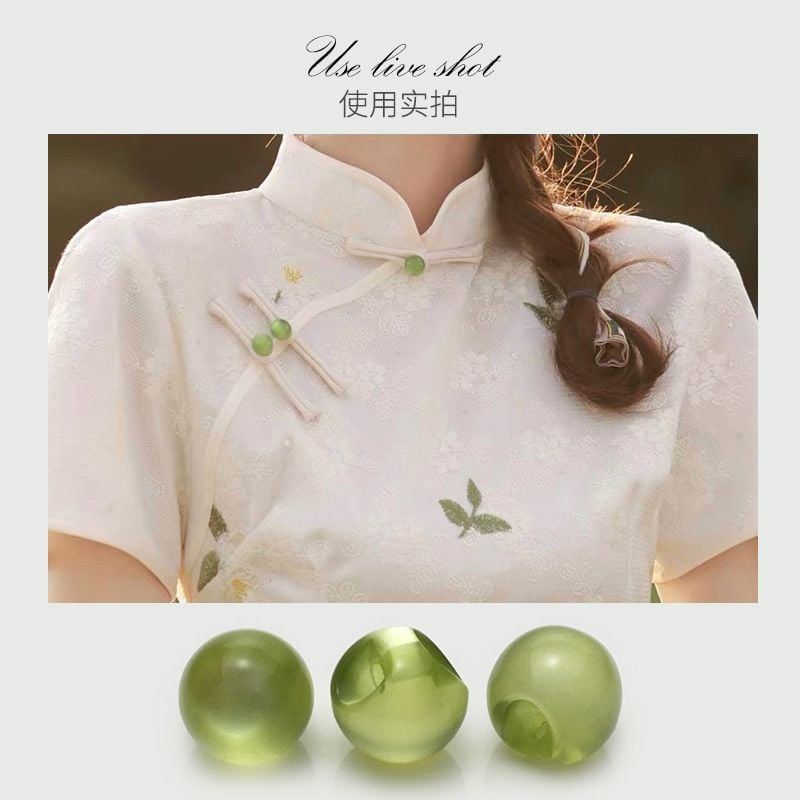 Chinese Style Imitation Jade Round Colorful Buttons