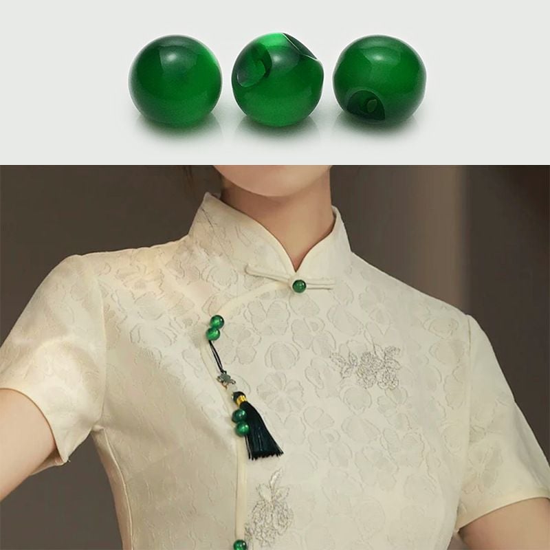 Chinese Style Imitation Jade Round Colorful Buttons
