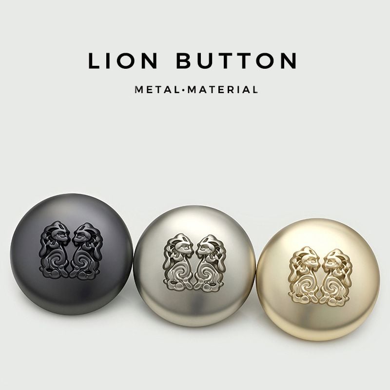 Classic Matte Double Lion Metal Buttons