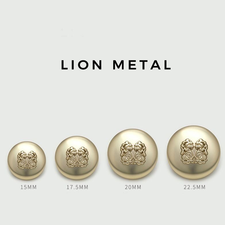 Classic Matte Double Lion Metal Buttons