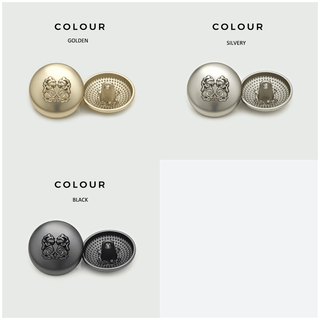 Classic Matte Double Lion Metal Buttons