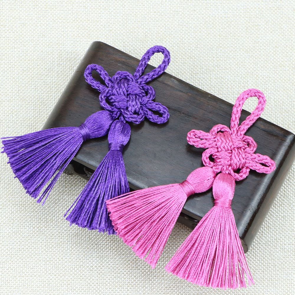 Color Chinese Knot Tassel For Hanfan Fan DIY Pendant