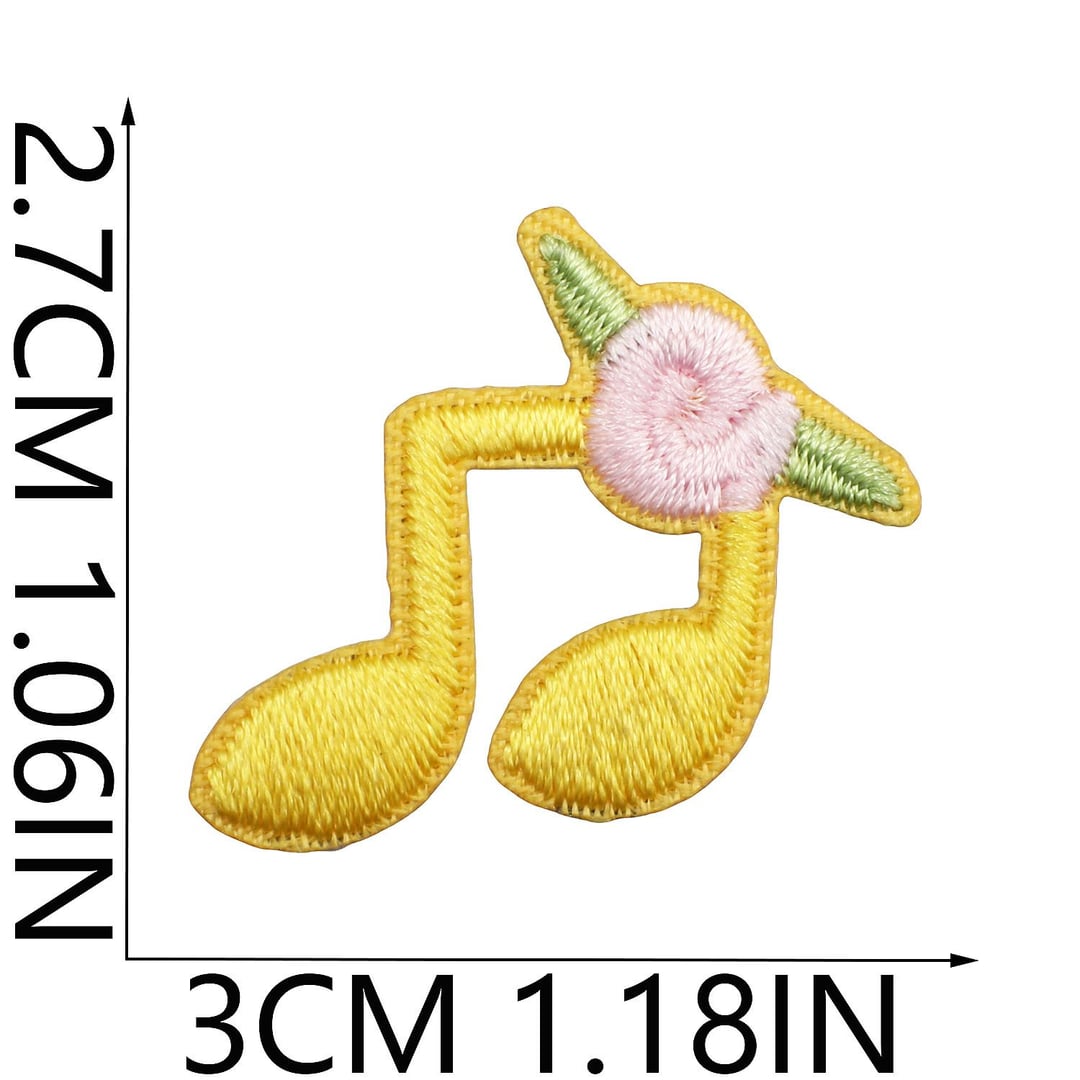 Colorful Number Note Bow Embroidery Iron On Patches DIY Purse Decor