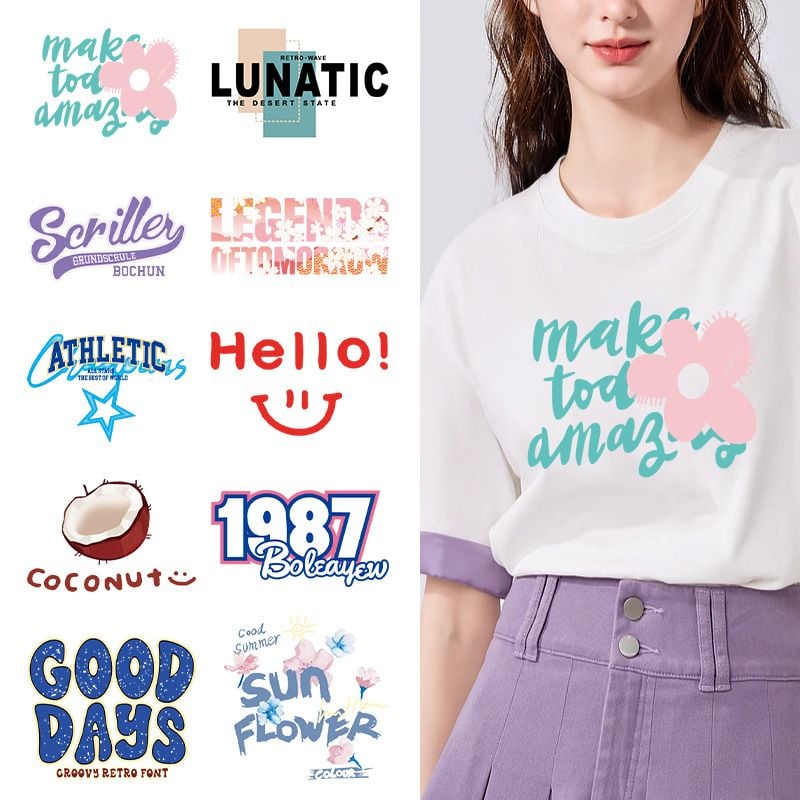 Couple Pattern Heat Transfer Patches for T Shirt Decoration