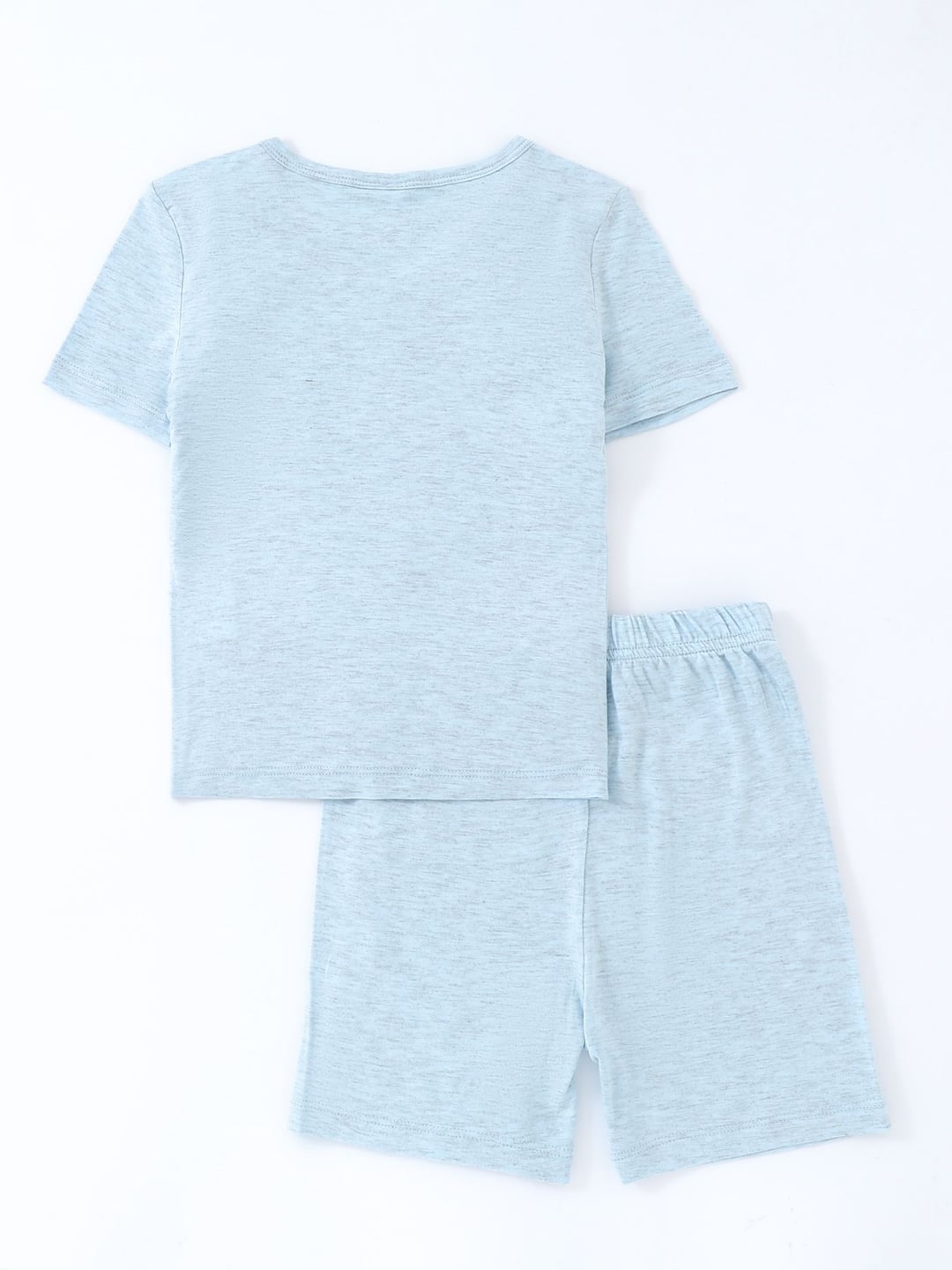 Custom Bamboo Kids 2Pcs Solid Color Summer Cool Feel Short Sleeve Shorts Set