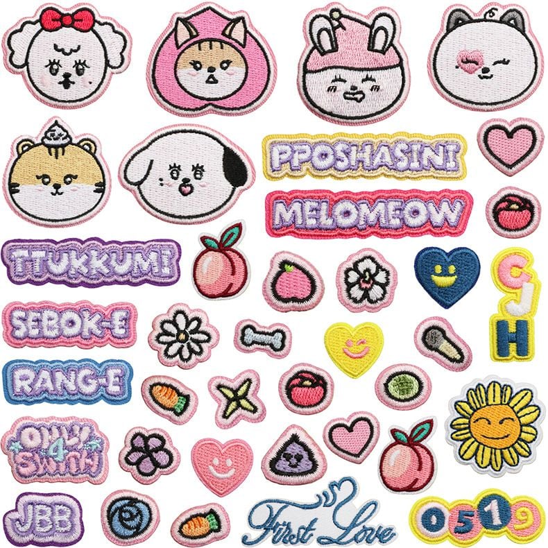 Cute Animal Letter Flower Fruit Self-Adhesive Iron On Sew On Embroidery Patches 1