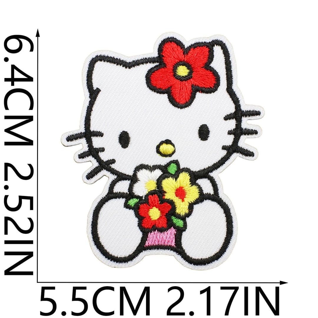 Cute Cartoon Cat Embroidery Iron On Patches For Clothes Decor