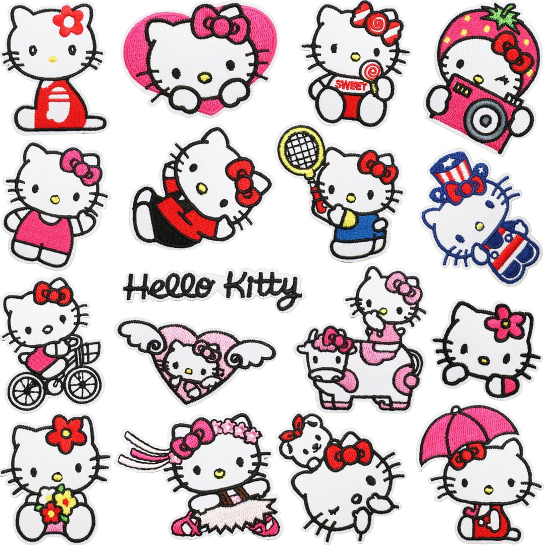 Cute Cartoon Cat Embroidery Iron On Patches For Clothes Decor
