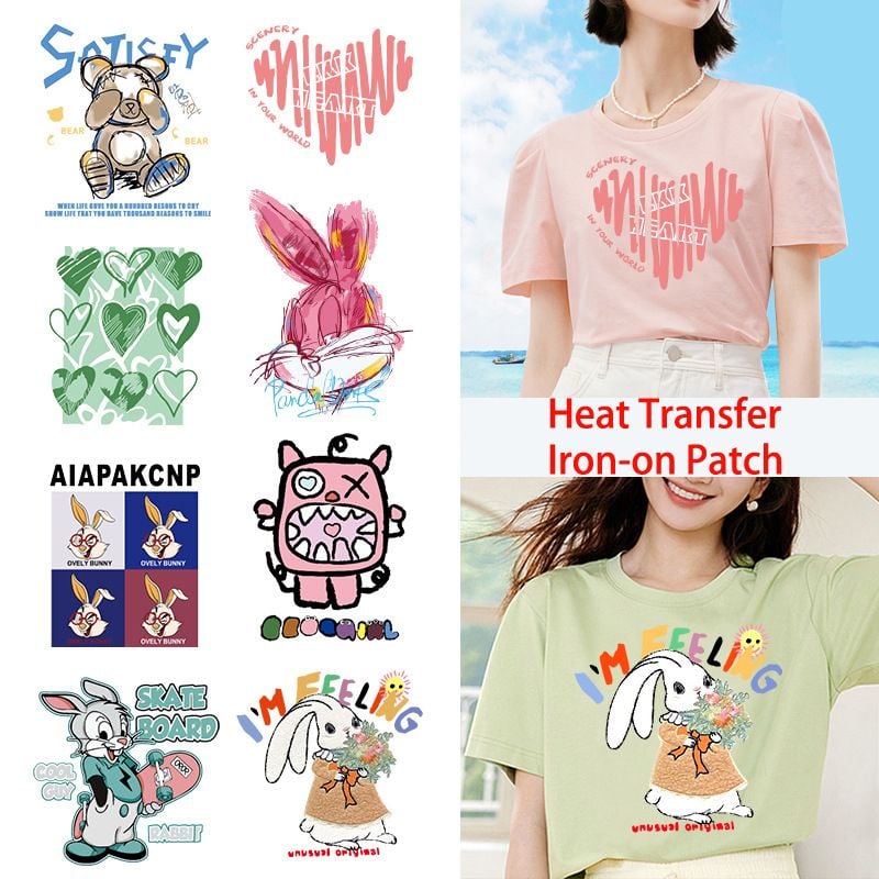 Cute Embroidered Iron-on Heat Transfer Patches for Garment & T-shirt Decoration