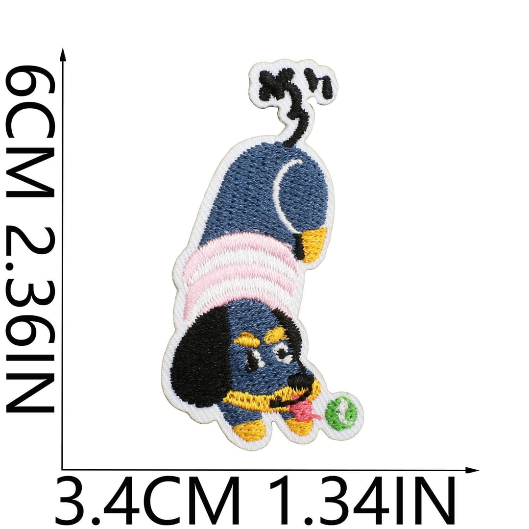 Dachshund Dog Embroidery Iron On Patches DIY Decor for Bags Clothes