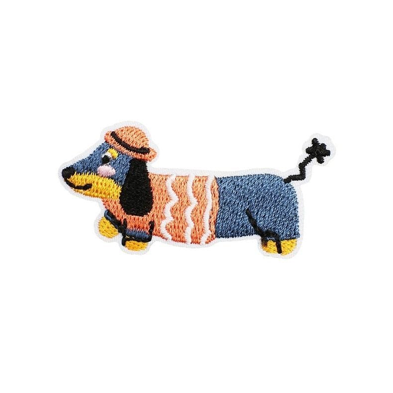 Dachshund Dog Embroidery Iron On Patches DIY Decor for Bags Clothes