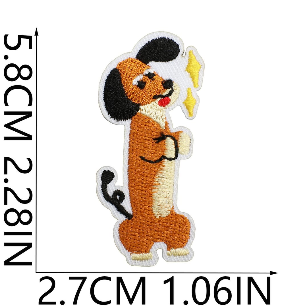Dachshund Dog Embroidery Iron On Patches DIY Decor for Bags Clothes