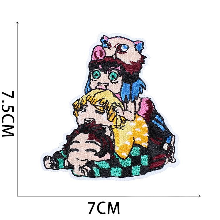 Demon Slayer Anime Embroidery Iron On Patches DIY Decor Badges Wholesale