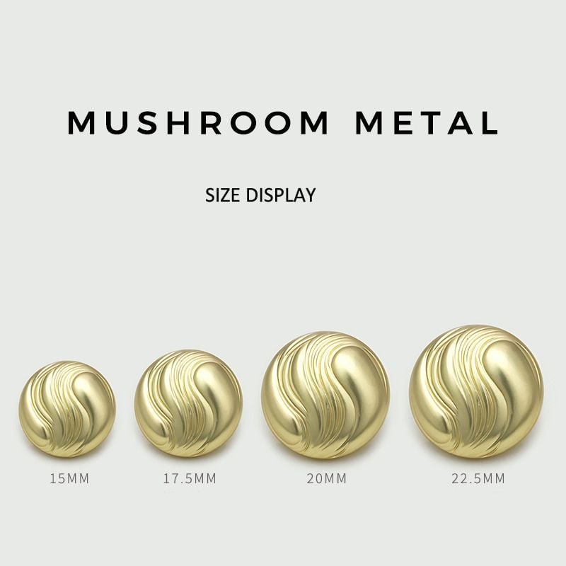 Fashion Wave Pattern Letter Mushroom Metal Buttons