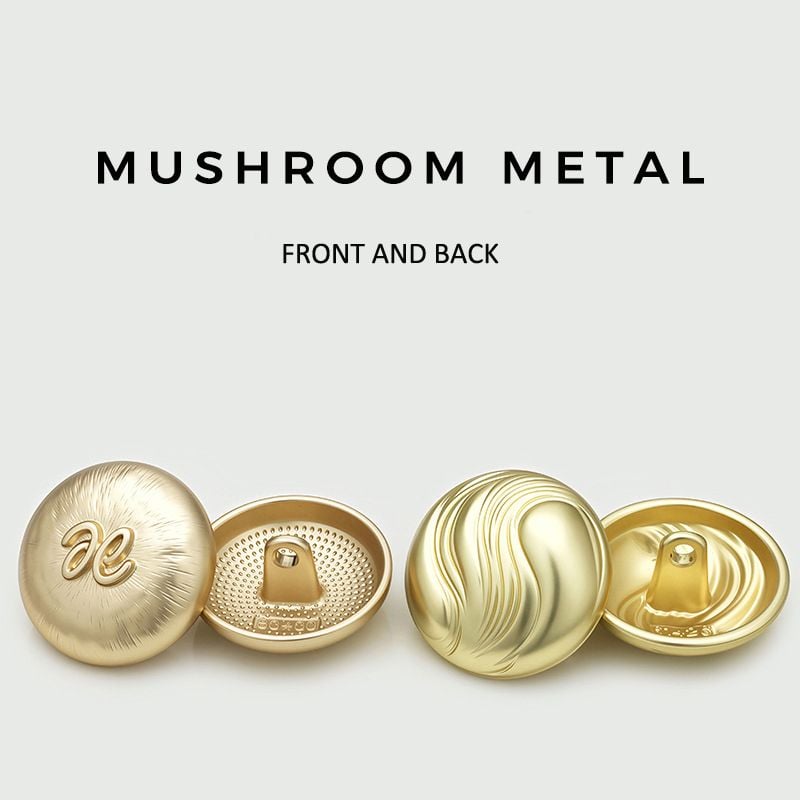 Fashion Wave Pattern Letter Mushroom Metal Buttons