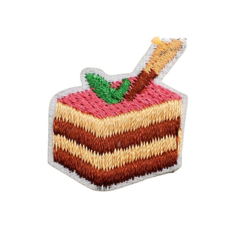Hamburger Cake Drink Food Embroidery Iron On Patches DIY Clothes Decor