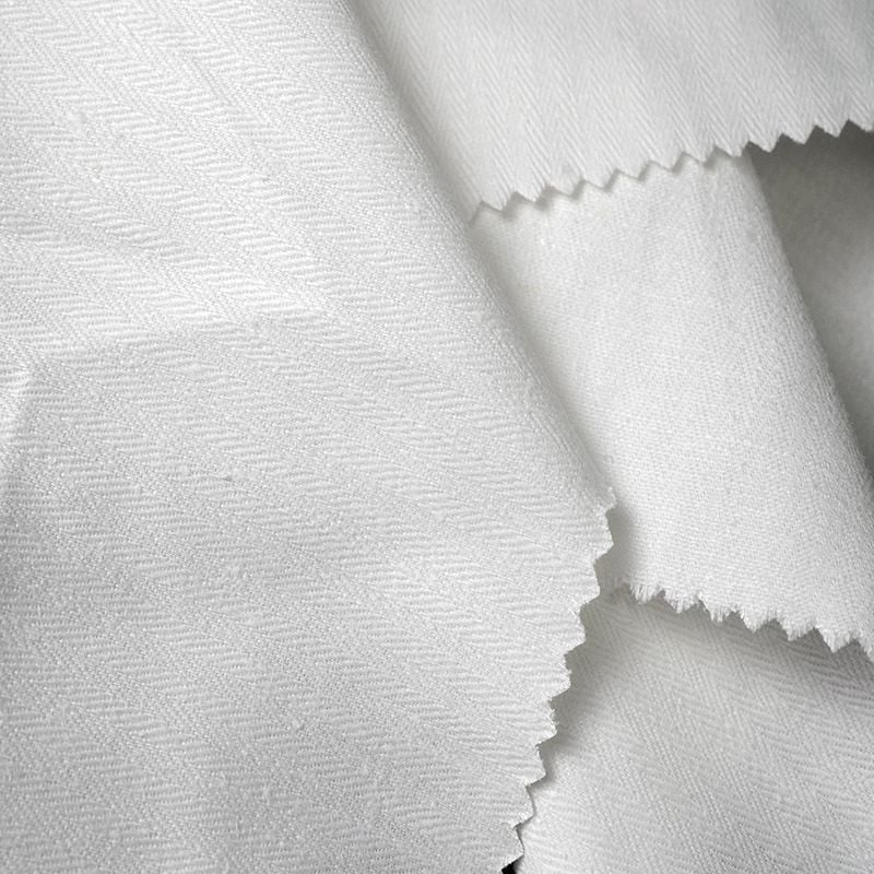Hemp Cotton Herringbone Twill Fabric for white women shirts