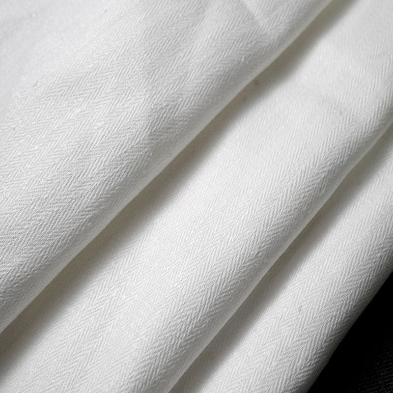 Hemp Cotton Herringbone Twill Fabric for white women shirts