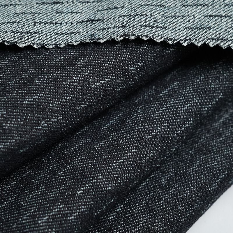 Hemp Organic Cotton Stretch Jacquard Denim Fabric for cargo jeans jackets