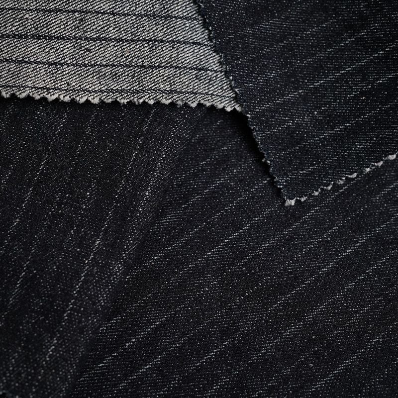 Hemp Organic Cotton Stretch Striped Denim Fabric for jeans skirts all seasons
