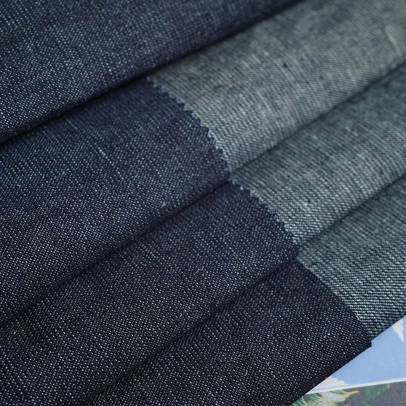 Hemp Organic Cotton Stretch Twill Denim Fabric for jackets jeans