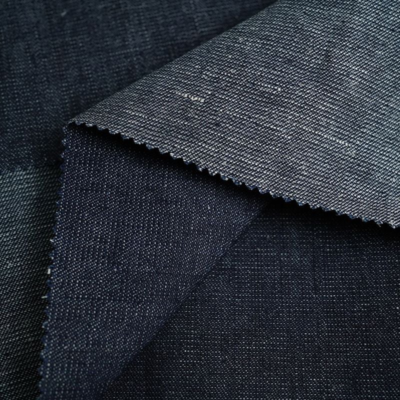 Hemp Organic Cotton Stretch Twill Denim Fabric for jackets jeans