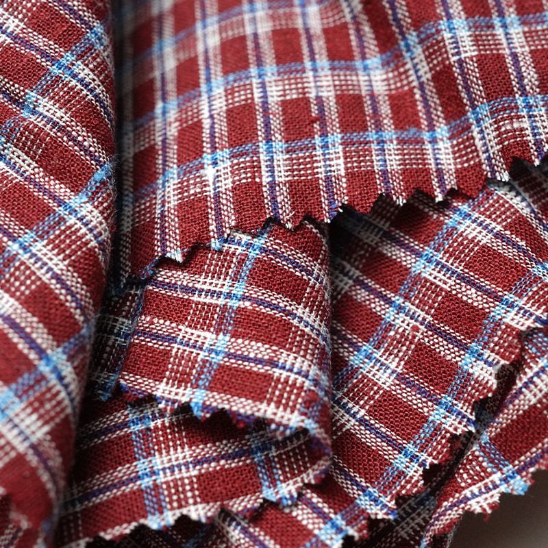 Hemp Organic Cotton Woven Plaid Fabric for shirts